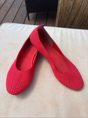 Rothy's Red Knit Slip-On Ballet Flats